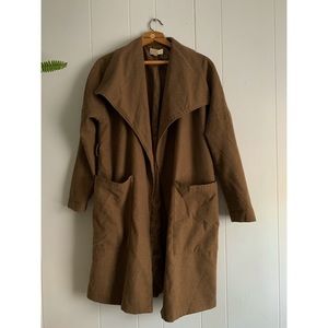 lightweight wool blend long jacket